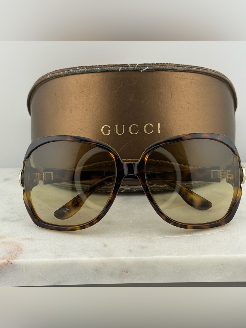 Gucci GG 2986/S Tortoiseshell Oversized Sunglasses Gold GG